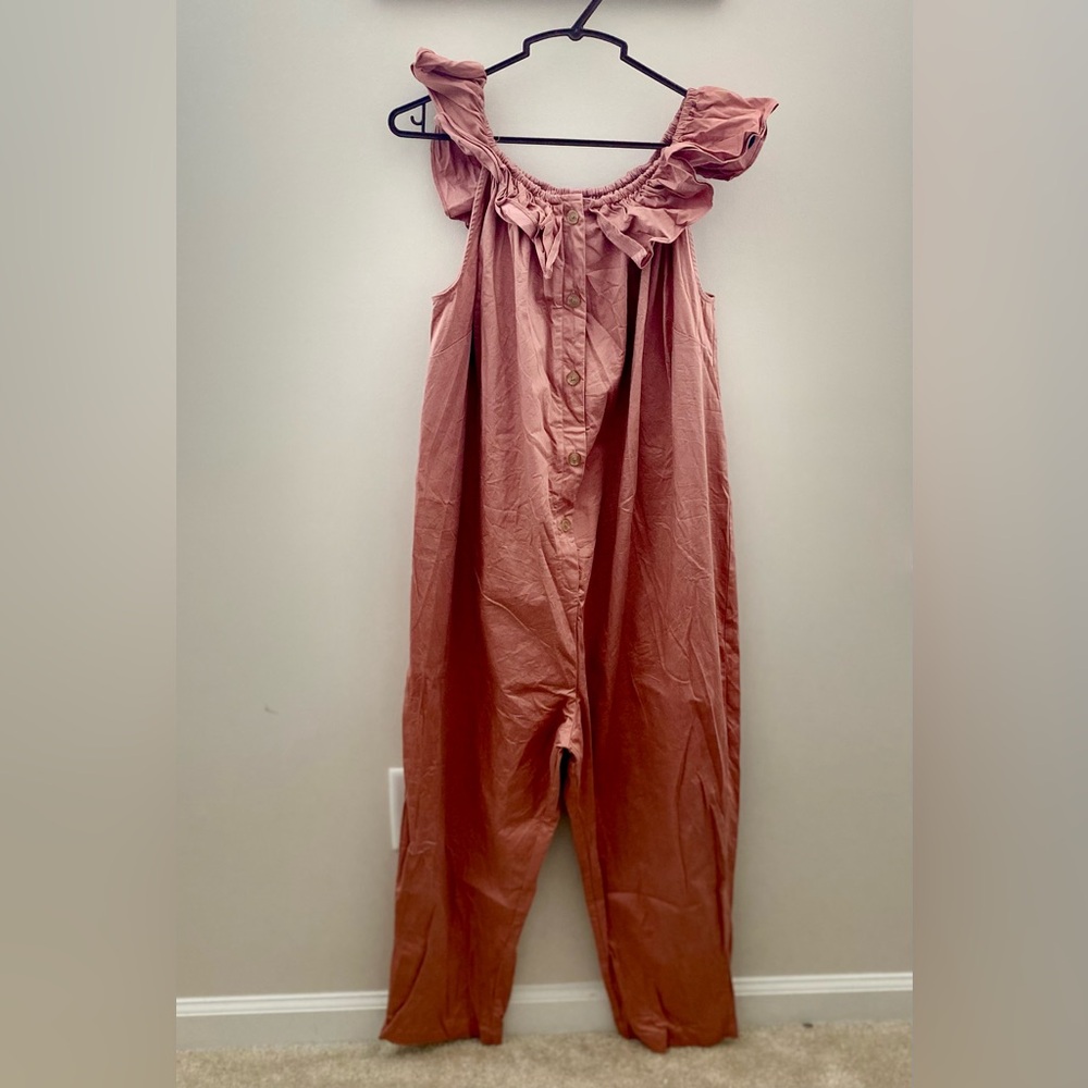 The Nines by HATCH Pink Maternity Jumpsuit